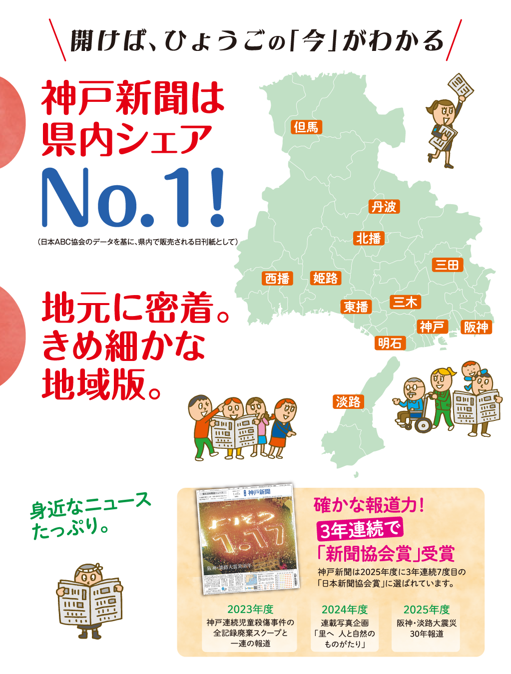 神戸新聞は県内シェアNO.1