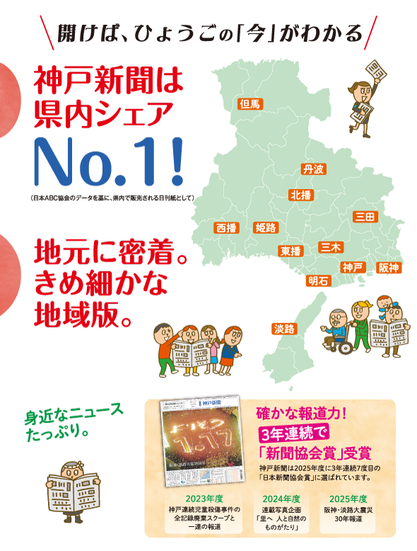 神戸新聞は県内シェアNO.1