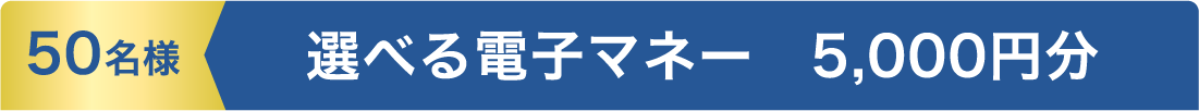 50名様 選べる電子マネー　5,000円分