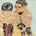 模写　山下清　題目　【　つゆ草図　】　キャンバスのみ　帝国美術会シール手描き作品 生誕100年 山下清展」 （鹿児島市立美術館） ｜Tokyo Art Beat