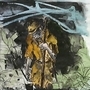 ビルマ戦線で立ったまま亡くなっていた兵士を描いた水彩画（元日本兵による作品から、ＮＰＯ法人神戸ミャンマー皆好会提供）