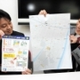 兵田印刷工芸が手掛ける世帯別ハザードマップのサンプル。簡略化すれば布への印刷も可能という＝西宮市笠屋町