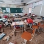 あの日のままの教室＝双葉町、双葉南小学校